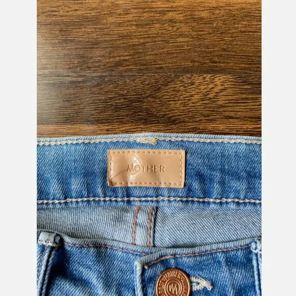 MOTHER Jeans Maroon Glace Fray Denim Pants Womens 24